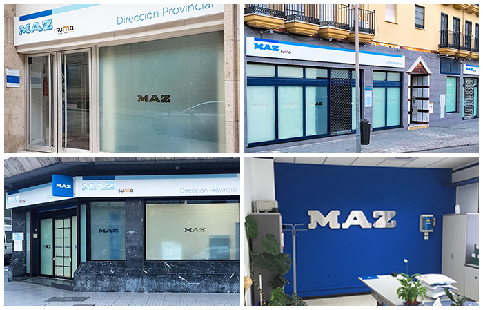 Fachadas e interior de algunos de los centros renovados de MAZ