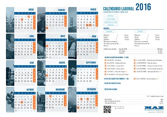 Calendarios Laborales MAZ 2016