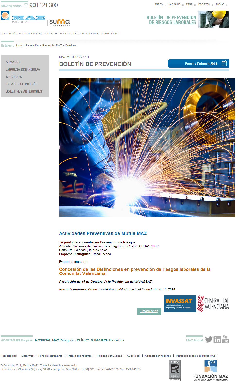 Boletín PRL - Nº 20 - Enero 2014